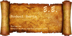 Bodosi Berta névjegykártya